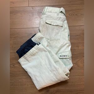 Roxy Waterproof Snow Winter Ski Pants Mint Green Dry Flight Girl’s 10 M